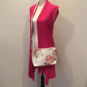 Pink flower crossbody bag